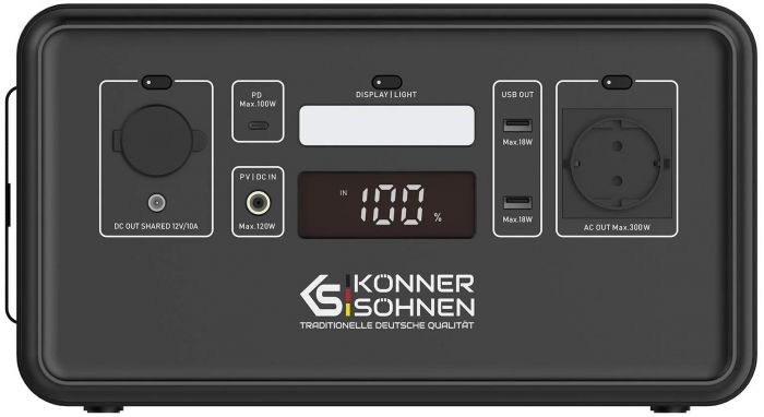 Портативна електростанція Konner&Sohnen KS 500PS, 500Вт, 448Вт·год, LifePo4, 230В, Bluetooth, 4.9кг