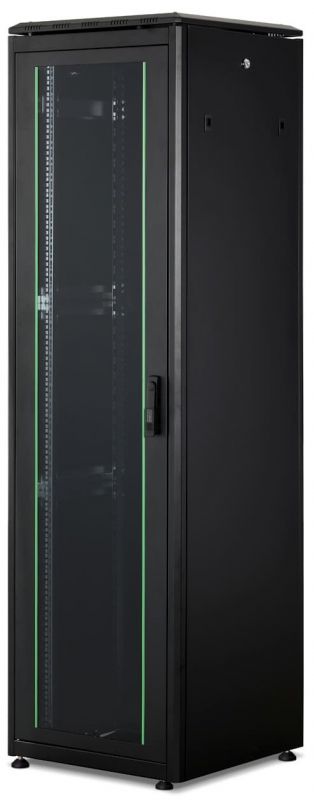 Шафа DIGITUS 19", 42U, Network Unique, передні двері зі склом, 600x600 мм, 1200кг максимально, чорна