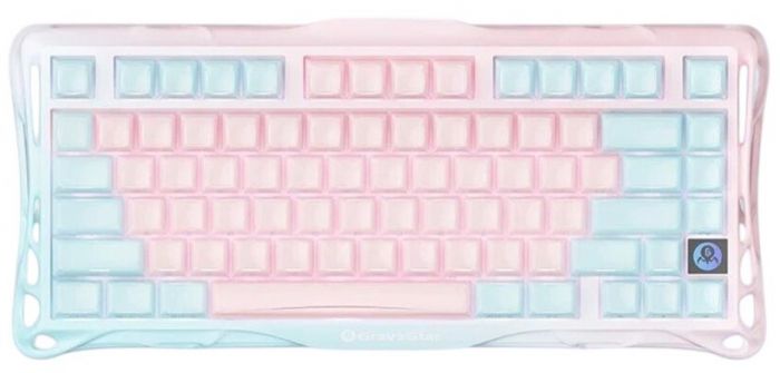Клавіатура механічна GravaStar Mercury K1 Lite 80keys, GravaStar x BSUN Grey, BT/WL/USB, Lumen Rose