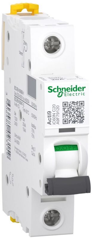 Автоматичний вимикач Schneider Electric, IC60N 1P C 20A (6kA)