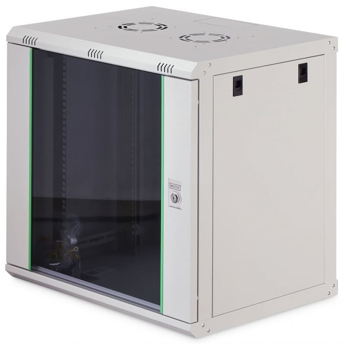 Шафа DIGITUS 19", 12U, Wall Mounting Dynamic Basic, 600x450 мм, 60кг максимально, сіра